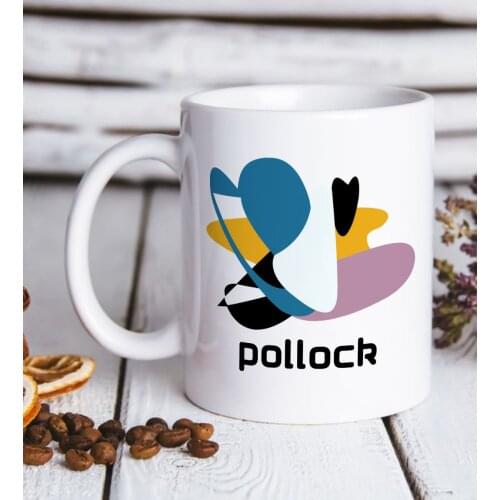 Pollock Design White Mug Cup