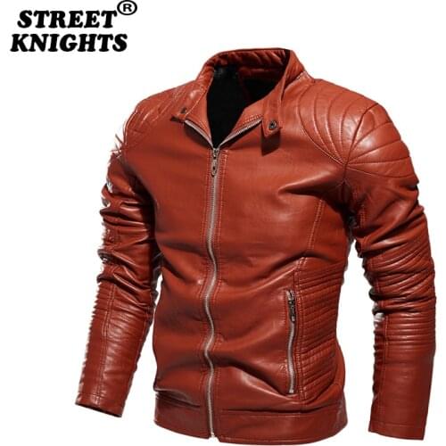 Hot 2021 Leather Jacket Men Winter Fleece Motorcycle Pu Leahter Jacket Male Stand Collar Casual Windbreaker Slim Coat 4Xl