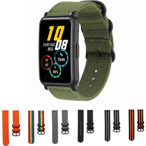 Nylon Canvas Strap For Huawei HONOR Watch ES Smartwatch Wrist Band Bracelet Replace Watchband
