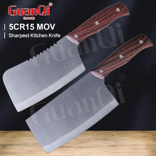 Handmade Forged 5Cr15Mov Steel Kitchen Cleaver Chopping Knives Stainless Steel Wood Handle Cleaver Meat Vegetable Slicing Knifes