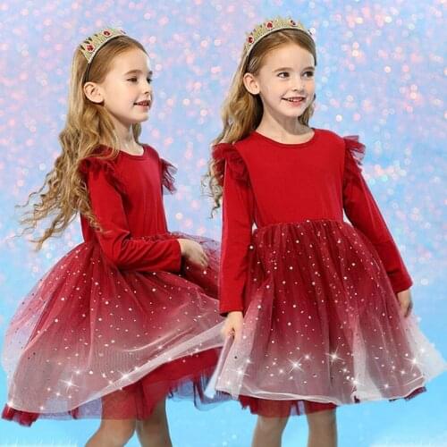 Dress for Girls Baby Girls Clothes Christmas Children Clothes Princess Party Dress Long Sleeves Kids Clothes Autumn Winter Dress