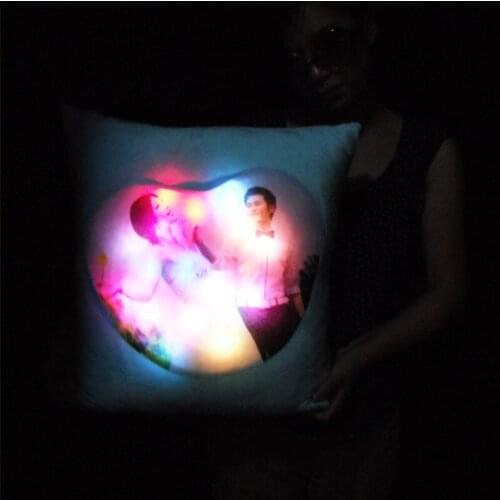 Customized gift colorful induction light pillow Customize Cushion photos Pillow 45x45cm Bedroom Sofa Home Decor