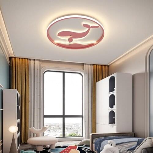Surface Mounted Modern Led Chandelier for Kids Children Room bedroom study Blue/Pink Color Ceiling Chandeliers fixtures