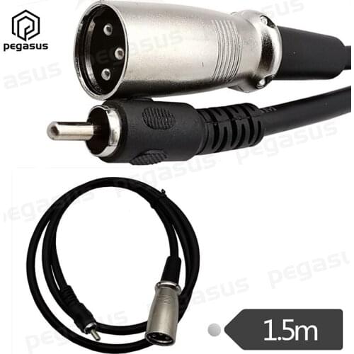 1.5M Gold Plated 3-Pin XLR Male to Single Phono RCA Male Coaxial Shield Cable