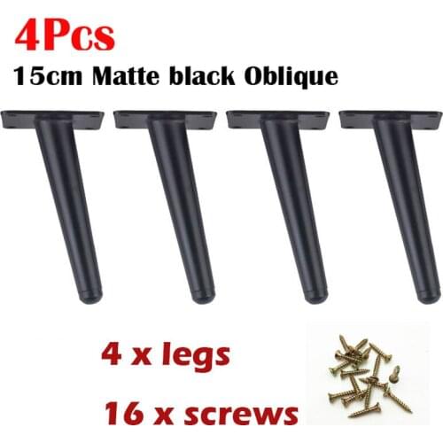 4Pcs 15-35cmOblique Straight Tapered Furniture Table Legs Metal for TV Cabinet Counter Foot Chair Leg Sofa Tea Coffee Table Foot