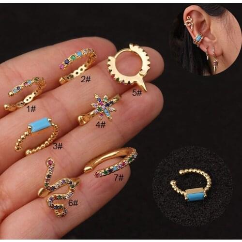 Chissen 1PC New Arrival Bohemia Cz Ear Cuff No Piercing Conch Cuff Earring Boho Cartilage Helix Conch Fake Piercing Jewelry
