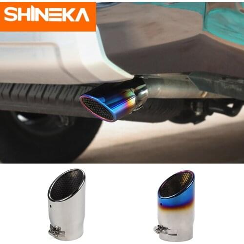 SHINEKA General purpose Stainless Steel Car Rear Round Exhaust Muffler Car Tail Throat Liner pipe Accessories For Toyota 4Runner