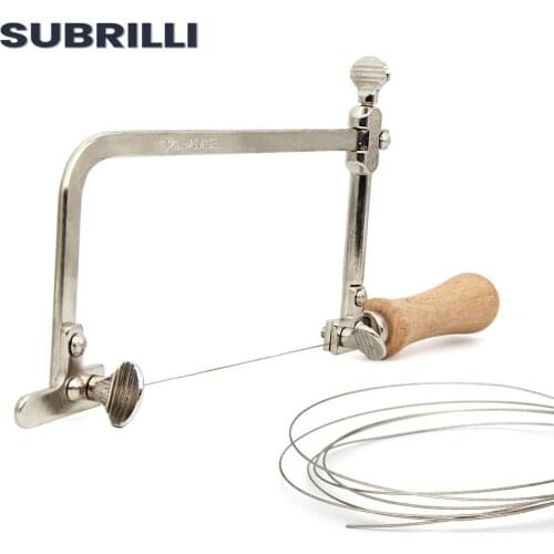 SUBRILLI Superfine Diamond Wire Saw With u Shape Saw Bracket Jade Metal Marble Granite DIY Cutting Tool Multifunction Fret Saw