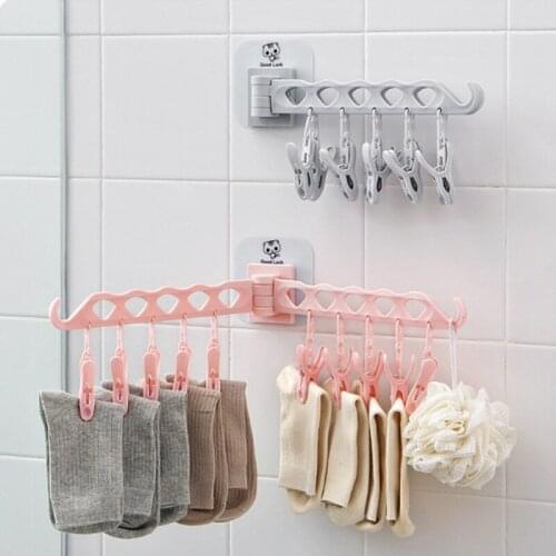 Drying Racks Can Be Moved Home Multi-Purpose Hangers Plastic Multi-Column Windproof Clothespins Underwear Socks Drying Racks