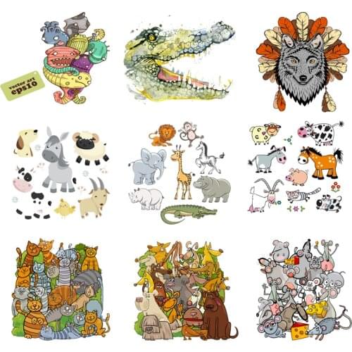 Iron on Transfer for Clothing Thermoadhesive Patches Stickers Diy Animals Pvc Patch Fusible Stripes Appliques for Punk Clothes F