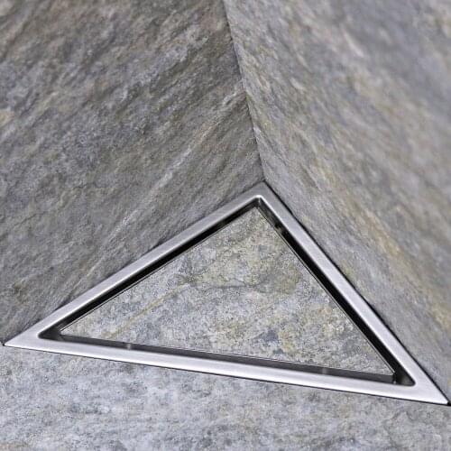 SUS 304 Stainless Steel Hidden Type Triangle Floor Drain Bathroom Tile Invisible Shower Drain Hair Catcher Clean Strainer