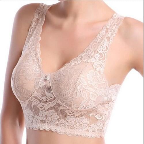 Women Ladies Lace Bras Padded Casual Lace Vest Sleep Bra Sports Bra