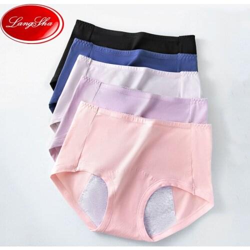 High Waist 5Pcs Leak Proof Menstrual Panties Women Cotton Widen Physiological Female Period Pants Underwear Briefs Dropshipping