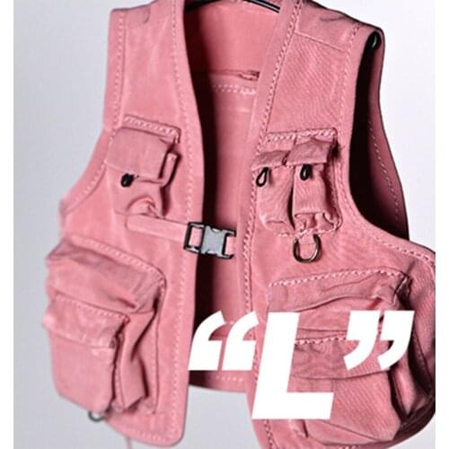 1/6 Trendy Function Multi-pocket Tooling Pink Vest Suitable for 12-inch Movable Tbl Ph Body Soldier Clothing Accessories