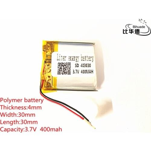 10pcs 3.7V 400mAh 403030 Lithium Polymer Li-Po li ion Rechargeable Battery cells For Mp3 MP4 MP5 GPS PSP mobile bluetooth