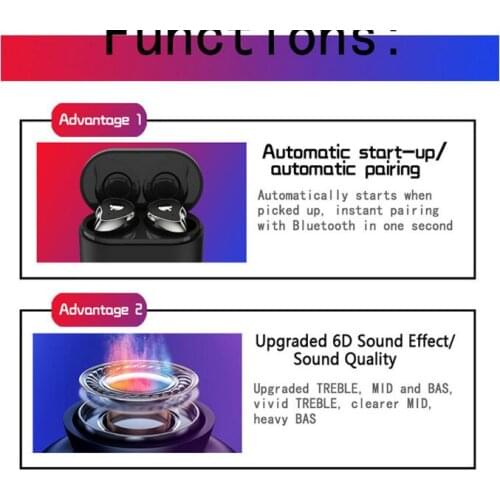 10 pcs SE6 Mini Bluetooth Earphones Wireless HiFi Stereo Earbuds for iOS Android Mobile Phone Indoor Outdoor Sports earphone