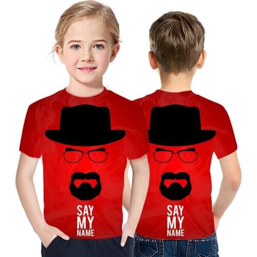 3D Printing Breaking Bad Cool Loose Short Sleeve Summer European And American Personality Factory Direct For Childrens T-Shirt