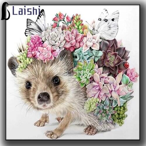 5D DIY Diamond Painting Flowers Hedgehog Succulent Plants Full Drill Embroidery Mosaic animal Picture of Rhinestones Home Decor