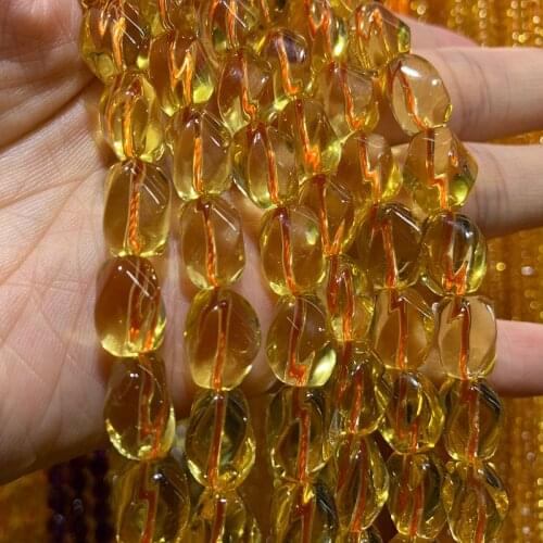 8x12mm Natural Yellow Citrine Beads Twist Olive DIY Quartz Loose Beads For Jewelry Making Beads Women Bracelet Necklace Gift