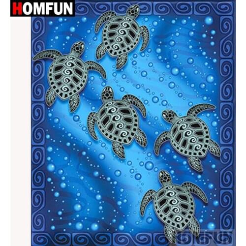 HOMFUN Full Square/Round Drill 5D DIY Diamond Painting "Turtle animal" 3D Diamond Embroidery Cross Stitch Home Decor A18669