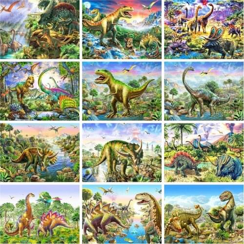 Huacan 5D Diamond Painting New Arrivals Dinosaur Diamond Mosaic Embroidery Beads Sets Animals Handicraft Decoration For Home