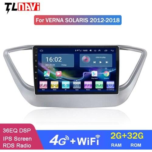 4G LTE 2G RAM 9 Inch Android 10 Car Dvd Gps Player For Hyundai Verna Solaris 2016-2018 Radio Video Navigation