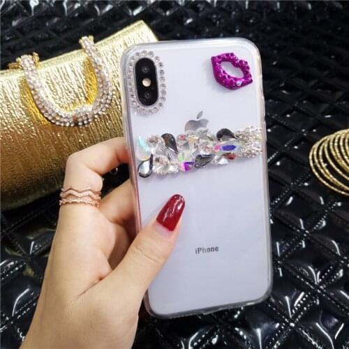 XSMYiss Bling Rhinestone Crystal Diamond Soft Phone Case Cover For Samsung S6 S7 S8 S9 S10 PLUS S10 Lite Note5 8 9 Case