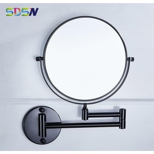 Black Bathroom Mirrors SDSN Silver Black Bronze Bath Mirrors Fashion Lady Cosmetic Mirror Double Face Cosmetic Mirror