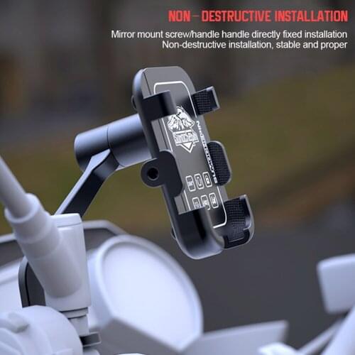 Motorcycle Phone Holder Aluminum Mobilephone Holder Stands Handlebar Motor Bike Phone Holder USB Charger GPS Mount Bracket