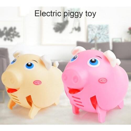 Kids Electric Walking Singing Musical Light Pig Sound Control Induction Toy