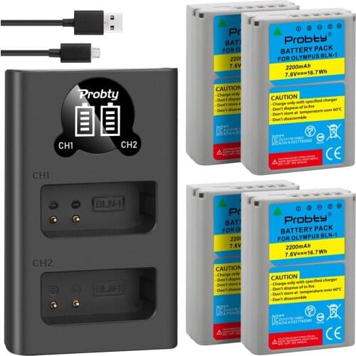 For Olympus BLN-1 BLN1 batteries + Dual LED USB charger OM-D E-M1 E-M5 Mark II PEN-F E-P5 EM1 EM5 PENF EP5