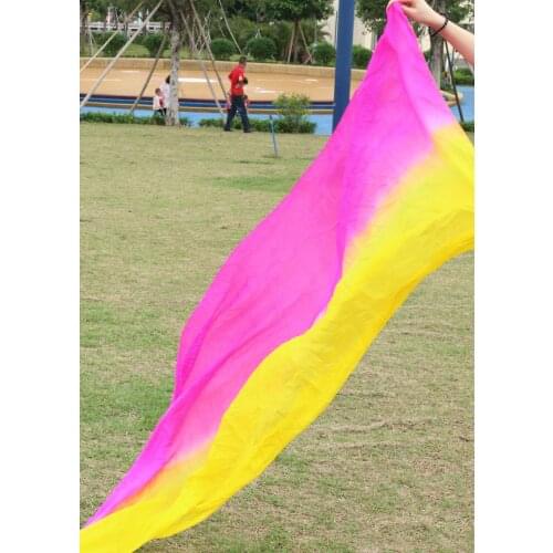 100% real silk belly dance veil high quality cheap dance veils tari perut kostum veil wholesale 250/270*114cm yellow+rose red
