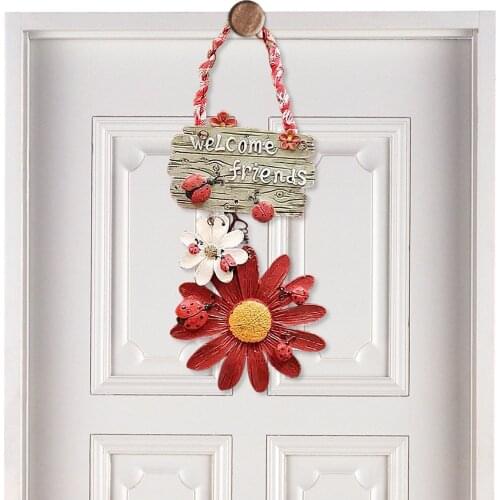 Seven Star Ladybird Sunflower Welcome Card Door Decoration Home Warm Small Home Hanging Decorations Welcome Card Door Decoration