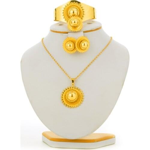Ethiopian Jewelry Sets African Gold Color Small Balls Sets Eritrea Habesha National Wedding Jewelry Gifts