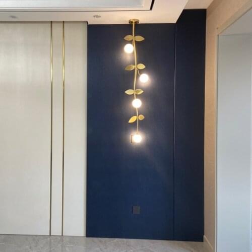 Creative Brass Branches Bedside LED Chandeliers Nordic Art Special Living Room Bedroom Decoration Hanging Lighting Fixtures