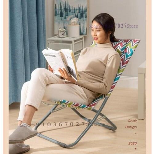 Reclining Chair Balcony Household Leisure Folding Comfortable Lazy Person Summer Reclining Chair Folding Mini Folding Chair Lunc