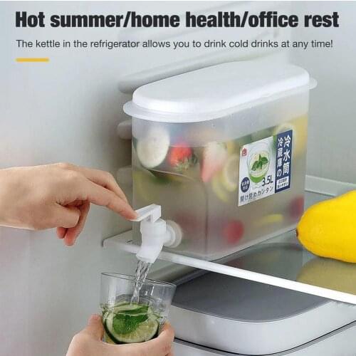 Wholesale 3500ml Water Pitcher Jug With Faucet Fruit Cool Water Pitcher Drinkware Kettle Pot Summer Ice Water Infuser Kettle