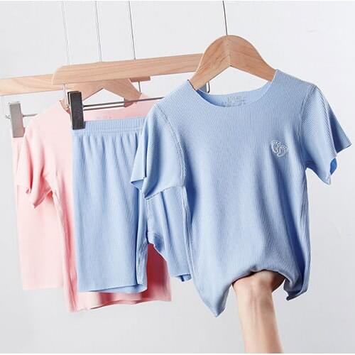 Summer Kids Pajamas Baby Boys Girls Clothing Sets Cartoon Short Sleeve Tops+Shorts 2pcs Kid Clothes Pijamas Children Sleepwear