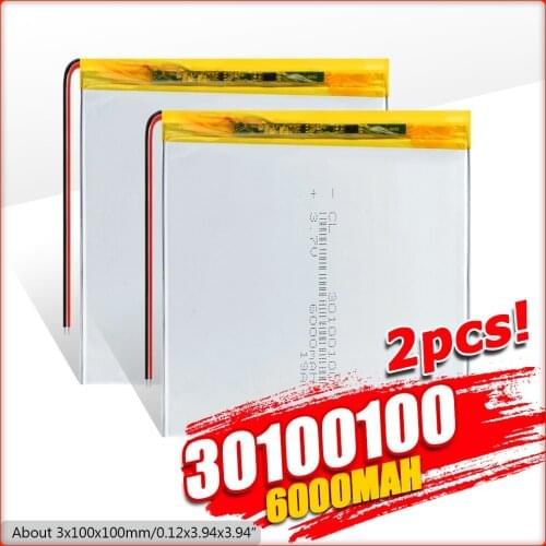 3.7V 30100100 6000mah Liter energy battery smart home speakers Rechargeable Li-ion battery for dvr GPS DIY Tablet PC Computer