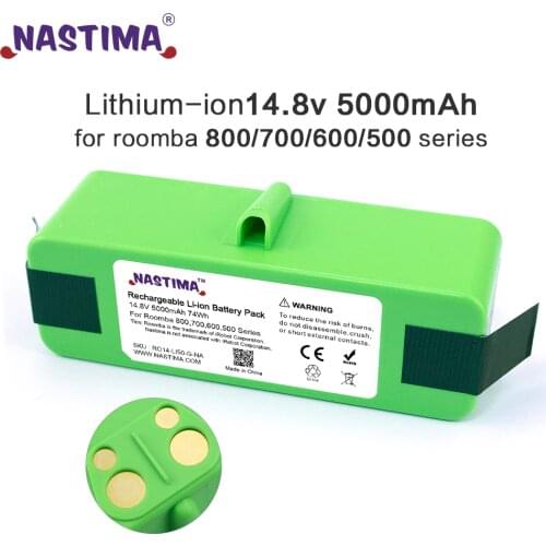 Nastima Li-ion battery 5000mAh for irobot roomba vacuum 500 600 700 800 series 550 560 585 620 631 650 671 675 760 770 780 880