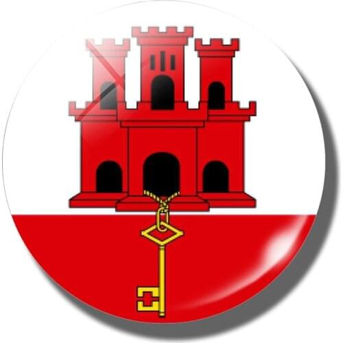Gibraltar Flag Magnets for Refrigerators Glass Cabochon Crystal Magnet Fridge Decor Handmade Home Decoration