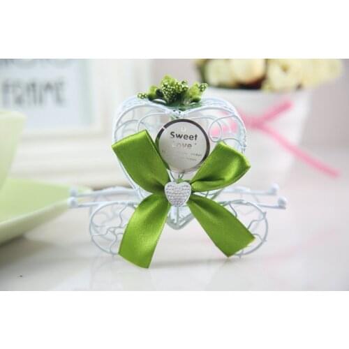 Fashion metal pumpkin carriage candy boxes Chocolate Boxes Gift pack wedding bridal baby shower favor containers party supplies