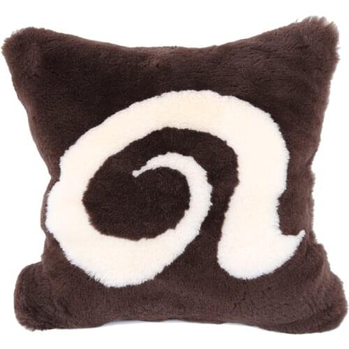 Creative Endless Striped Soft comfortable excellent lucky nice Top Level Australian sheepskin pillow fur sofa cushion with core