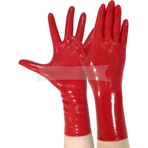 Latex Short Gloves Women Sexy Lingerie Dress Zentai Sexy Fetish Short Mitten