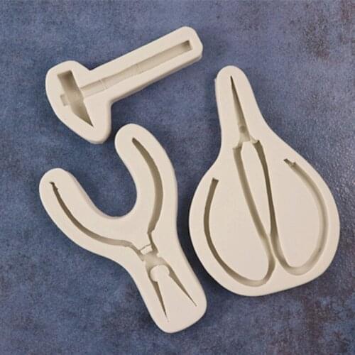 New Silicone Cake Molds Scissors Hammer Tip Pincers And Sugar Molds A1604-A1606