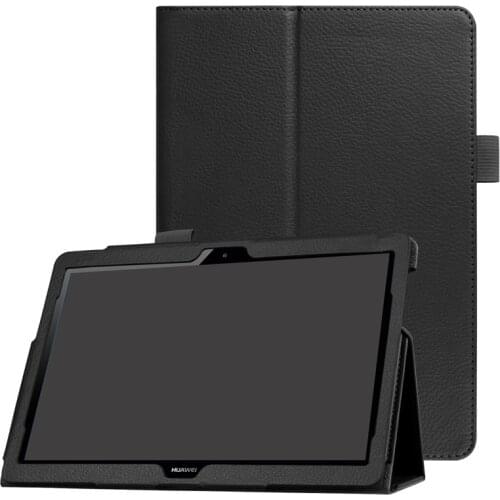 New For Huawei MediaPad T5 10 Smart Case Tablet Leather Flip Cover Case AGS2-W09 / L09 / L03 / W19 Tri-fold Cover Case