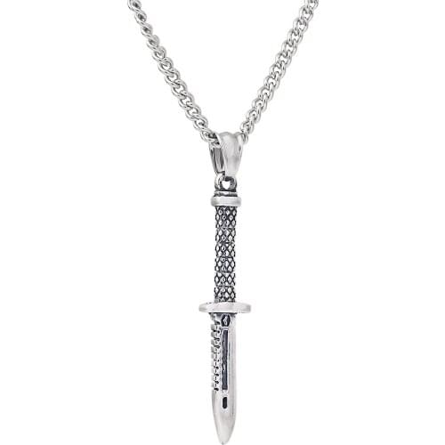 Wholesale Punk Rock Sword necklace vintage Stainless steel sword jewelry necklace rapier pendant for men costume Accessories