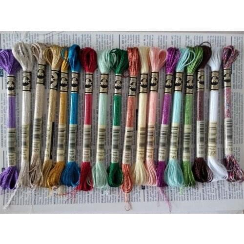 1pcs Original DMC Art 317W 8m Metallic Floss Cross Metal Embroidery Cross Stitch Thread Mouline Light Effects