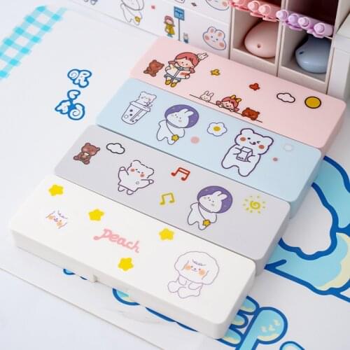 Creative Simple Pencil case Office School Stationery Box Storage Bag Kawaii DIY Pen cases Cute Large Capacity Pen BOX for Kid