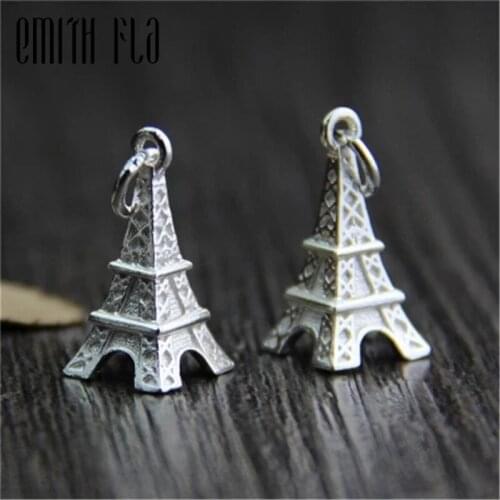 Emith Fla 100% 925 Sterling Silver Tower Charm Fit Original Bracelet Necklace Authentic DIY Pendant Jewelry Accessories Gifts